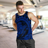 Hawaiian Kanaka Honu Map Hibiscus Globular Polynesian Blue Tank Top - AH - Polynesian Pride