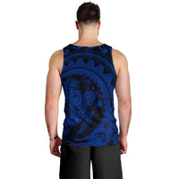 Hawaiian Kanaka Honu Map Hibiscus Globular Polynesian Blue Tank Top - AH - Polynesian Pride
