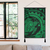 Hawaiian Kanaka Honu Map Hibiscus Globular Polynesian Green Hanging Poster - AH - Polynesian Pride