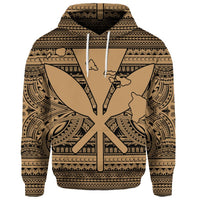 Custom Hawaiian Kanaka Polynesian Hoodie Tribal Reggae Color Gold - Polynesian Pride