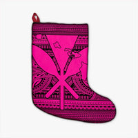 Hawaiian Kanaka Polynesian Tribal Christmas Stocking Reggae Color Pink AH Christmas Stocking 26 X 42 cm Black - Polynesian Pride