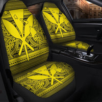Hawaiian Kanaka Polynesian Tribal Car Seat Covers Reggae Color Yellow AH - Polynesian Pride
