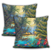 Hawaiian Living In Aboriginal Village Pillow Covers - AH - Polynesian Pride