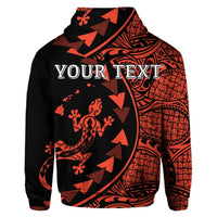 Custom Hawaiian Map Gecko Tattoo Kakau Polynesian Hoodie Orange - Polynesian Pride