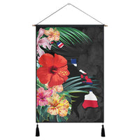 Hawaiian Map Hawaii Flag Hibiscus Polynesian Hanging Poster AH Hanging Poster Cotton And Linen - Polynesian Pride