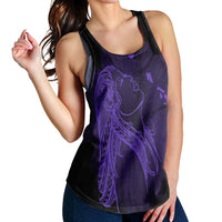 Hawaiian Map Heart Hula Girl Hibiscus Purple Polynesian Racerback Tank - AH - Polynesian Pride
