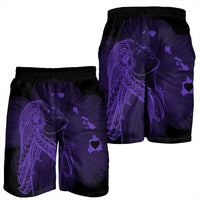 Hawaiian Map Heart Hula Girl Hibiscus Purple Polynesian Men's Shorts - AH - Polynesian Pride