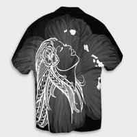 Hawaiian Map Heart Hula Girl Hibiscus White Polynesian Hawaiian Shirt - AH - Polynesian Pride