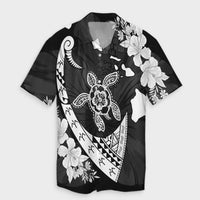 Hawaiian Map Hibiscus Turtle Fish Hook Polynesian Hawaiian Shirt - AH Unisex Black - Polynesian Pride