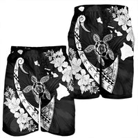 Hawaiian Map Hibiscus Turtle Fish Hook Polynesian Men's Shorts - AH - Polynesian Pride