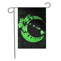 Hawaiian Map Hibiscus Turtle Polynesian Moon Flag Green - AH - Polynesian Pride