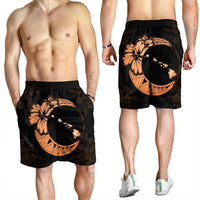 Hawaiian Map Hibiscus Turtle Polynesian Moon Men's Shorts Orange - AH - Polynesian Pride