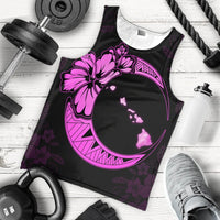 Hawaiian Map Hibiscus Turtle Polynesian Moon Tank Top Pink - AH - Polynesian Pride