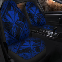 Hawaiian Map Kanaka Hibiscus Blue Polynesian Car Seat Covers - AH - Polynesian Pride