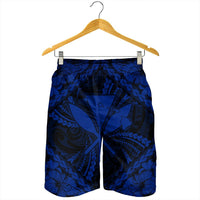 Hawaiian Map Kanaka Hibiscus Blue Polynesian Men's Shorts - AH - Polynesian Pride