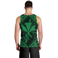 Hawaiian Map Kanaka Hibiscus Green Polynesian Tank Top - AH - Polynesian Pride