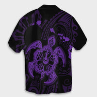 Hawaiian Map Kanaka Hibiscus Turtle Purple Polynesian Hawaiian Shirt - AH - Polynesian Pride