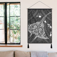 Hawaiian Map Kanaka Manta Ray Polynesian Hanging Poster White - AH - Polynesian Pride