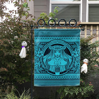 Hawaiian Map Madame Pele Kanaka Plumeria Polynesian Flag Blue AH - Polynesian Pride