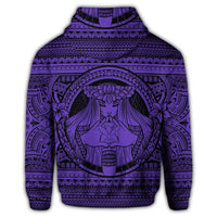 Hawaiian Map Madame Pele Kanaka Plumeria Polynesian Hoodie Purple - Polynesian Pride