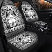 Hawaiian Map Madame Pele Kanaka Plumeria Polynesian Car Seat Covers White AH - Polynesian Pride