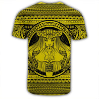 Hawaiian Map Madame Pele Kanaka Plumeria Polynesian T Shirt Yellow - Polynesian Pride