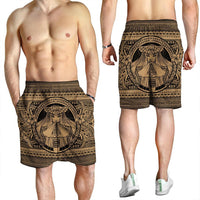 Hawaiian Map Madame Pele Mauna Kea Plumeria Polynesian Men's Shorts Gold AH - Polynesian Pride