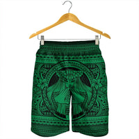 Hawaiian Map Madame Pele Mauna Kea Plumeria Polynesian Men's Shorts Green AH - Polynesian Pride