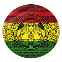 Hawaiian Map Madame Pele Mauna Kea Plumeria Polynesian Round Carpet Reggae AH Round Carpet Luxurious Plush - Polynesian Pride