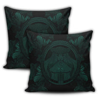 Hawaiian Map Madame Pele Polynesian Pillow Covers Dark Green AH - Polynesian Pride