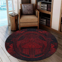 Hawaiian Map Madame Pele Polynesian Round Carpet Red AH - Polynesian Pride