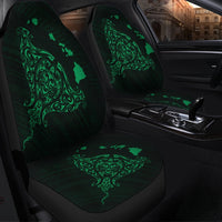 Hawaiian Map Manta Ray Green Polynesian Car Seat Covers - AH - Polynesian Pride