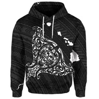 Custom Hawaiian Map Manta Ray White Polynesian Hoodie - Polynesian Pride