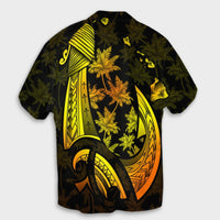 Hawaiian Map Palm Trees Fish Hook Polynesian Hawaiian Shirt Colorful Yellow - AH - Polynesian Pride