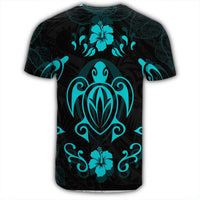 Hawaiian Map Turtle Dolphin With Plumeria T Shirt - Polynesian Pride