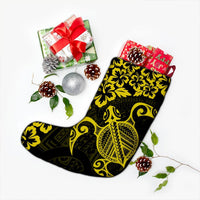 Hawaiian Map Turtle Hibiscus Kanaka Polynesian Christmas Stocking - Yellow - AH - Polynesian Pride