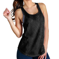 Hawaiian Map Turtle Hibiscus Polynesian Racerback Tank - Gray - AH - Polynesian Pride