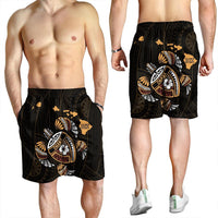Hawaiian Map Turtle Ohana Hibicus Polynesian Men's Shorts - AH - Polynesian Pride