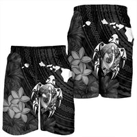 Hawaiian Map Turtle Plumeria Hibiscus Fish Hook Polynesian Men's Shorts - AH - Polynesian Pride