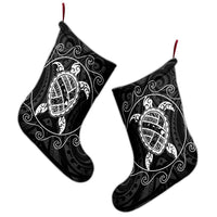 Hawaiian Map Turtle Wave Polynesian Christmas Stocking White - AH - Polynesian Pride
