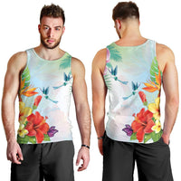Hawaiian Orchids Strelitzia Hibiscus Plumeria Hummingbirds Polynesian Tank Top - AH - Polynesian Pride