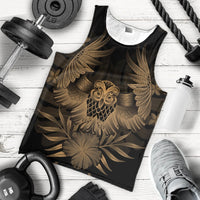 Hawaiian Owl Hibiscus Plumeria Polynesian Tank Top - Gold - AH - Polynesian Pride