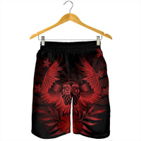 Hawaiian Owl Hibiscus Plumeria Polynesian Men's Shorts - Red - AH - Polynesian Pride