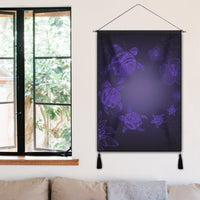 Hawaiian Plumeria Hibiscus Turtle Under Sea Polynesian Hanging Poster Purple AH - Polynesian Pride