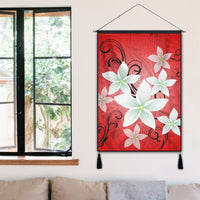 Hawaiian Plumeria Polynesian Hanging Poster - Red - AH - Polynesian Pride