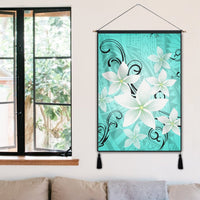 Hawaiian Plumeria Polynesian Hanging Poster - Turquoise - AH - Polynesian Pride