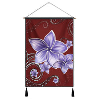 Hawaiian Plumeria Violet Polynesian Red Hanging Poster - AH Hanging Poster Cotton And Linen - Polynesian Pride