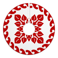 Hawaiian Quilt Pattern Palm Dance Tree Skirt - Red White - AH - Polynesian Pride