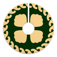 Hawaiian Quilt Pattern Pearl Tree Skirt - Green Beige - AH - Polynesian Pride