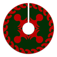 Hawaiian Quilt Pattern Pineapple 2 Tree Skirt - Red Green - AH - Polynesian Pride